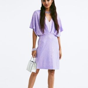 H&M Lavender Sequin Mini Dress